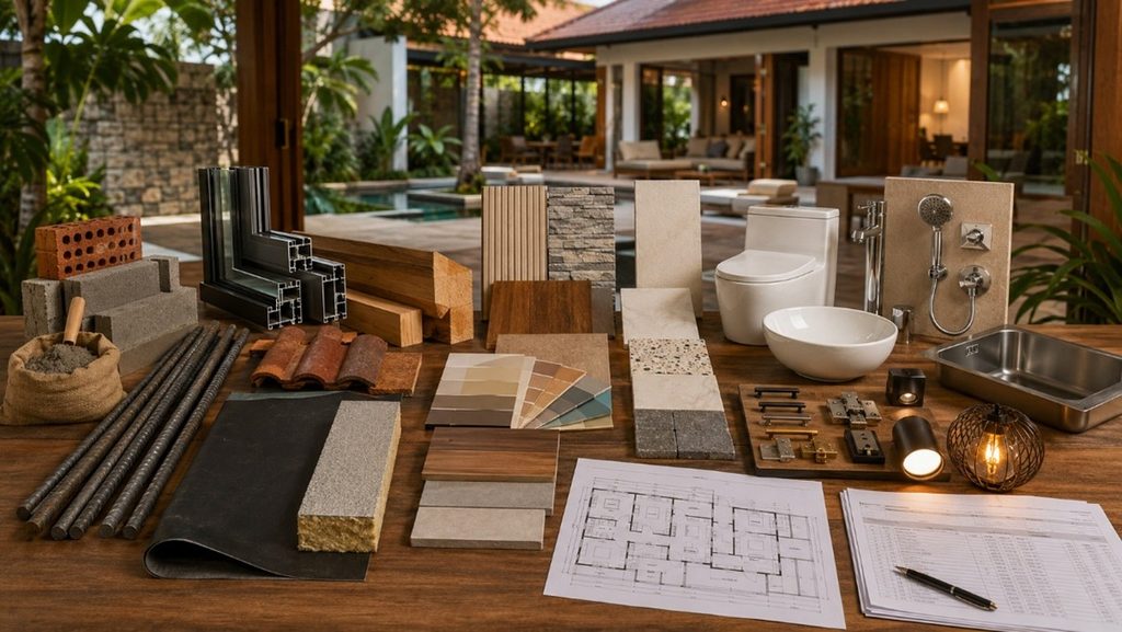 Construction materials, finishes and fixtures compared for a Sri Lankan home
