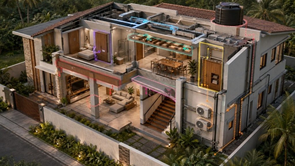 Coordinated 3D model checking structural and MEP services against the architectural design