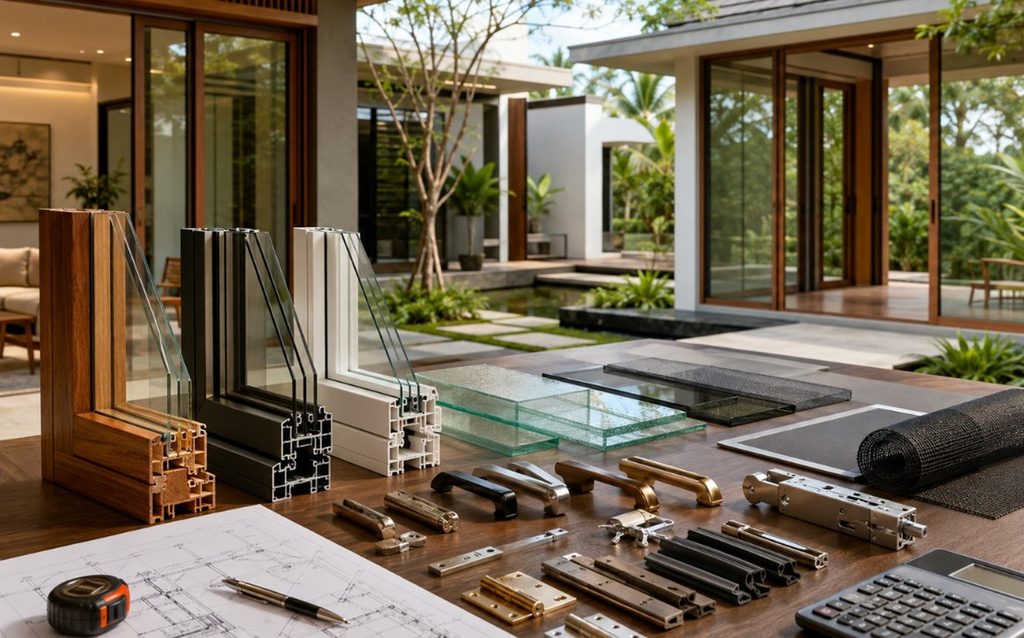 Aluminium and uPVC window and door options for a Sri Lankan house
