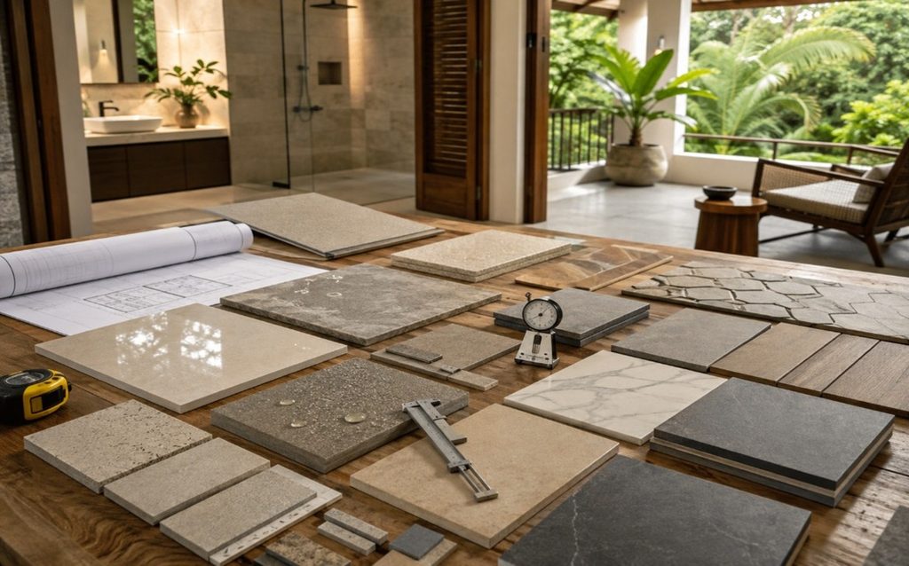 Porcelain floor tiles compared for grade, size and slip resistance in Sri Lanka