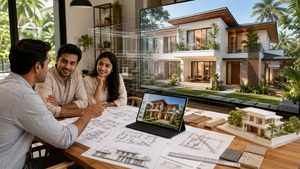 3D visualisation of a house design used to check a floor plan before construction in Sri Lanka